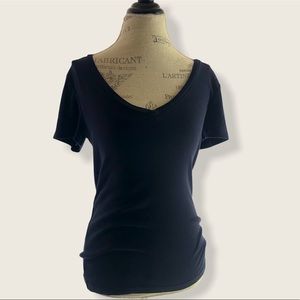 J. Crew Navy Fitted V-Neck Tee